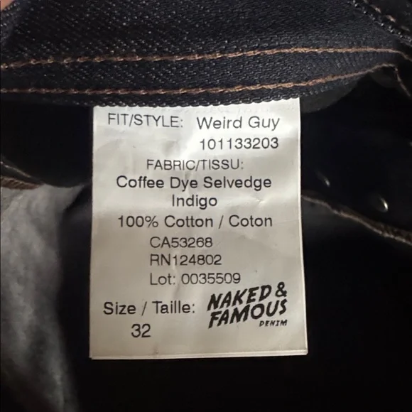 Naked & Famous Denim Dark Blue Jeans - Picture 6 of 7